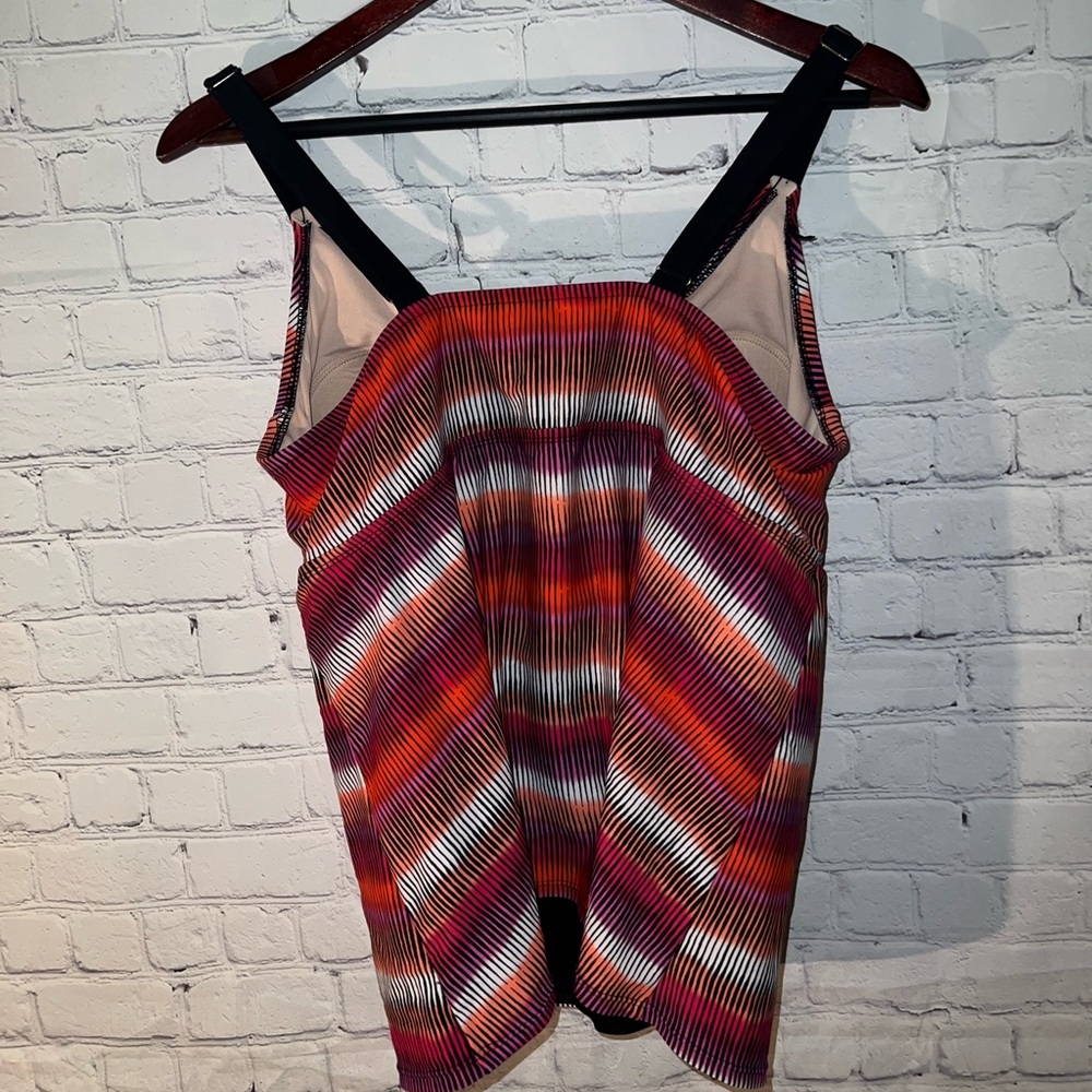 ava & viv pink & red swimsuit cover up top size 18W - Picture 5 of 9